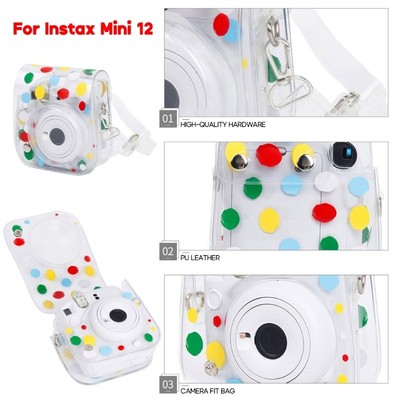 Crossbody Camera Bag Women Men PVC Shoulder Bags for Mini12/11 Camera Holder