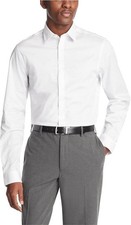 Calvin Klein Mens Dress Shirt Non Iron Stretch Slim Fit Check - 16.5 32/33 L