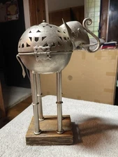 Vtg Silver Metal Backflow Incense Holder Elephant Cone  Burner Candle Holder 