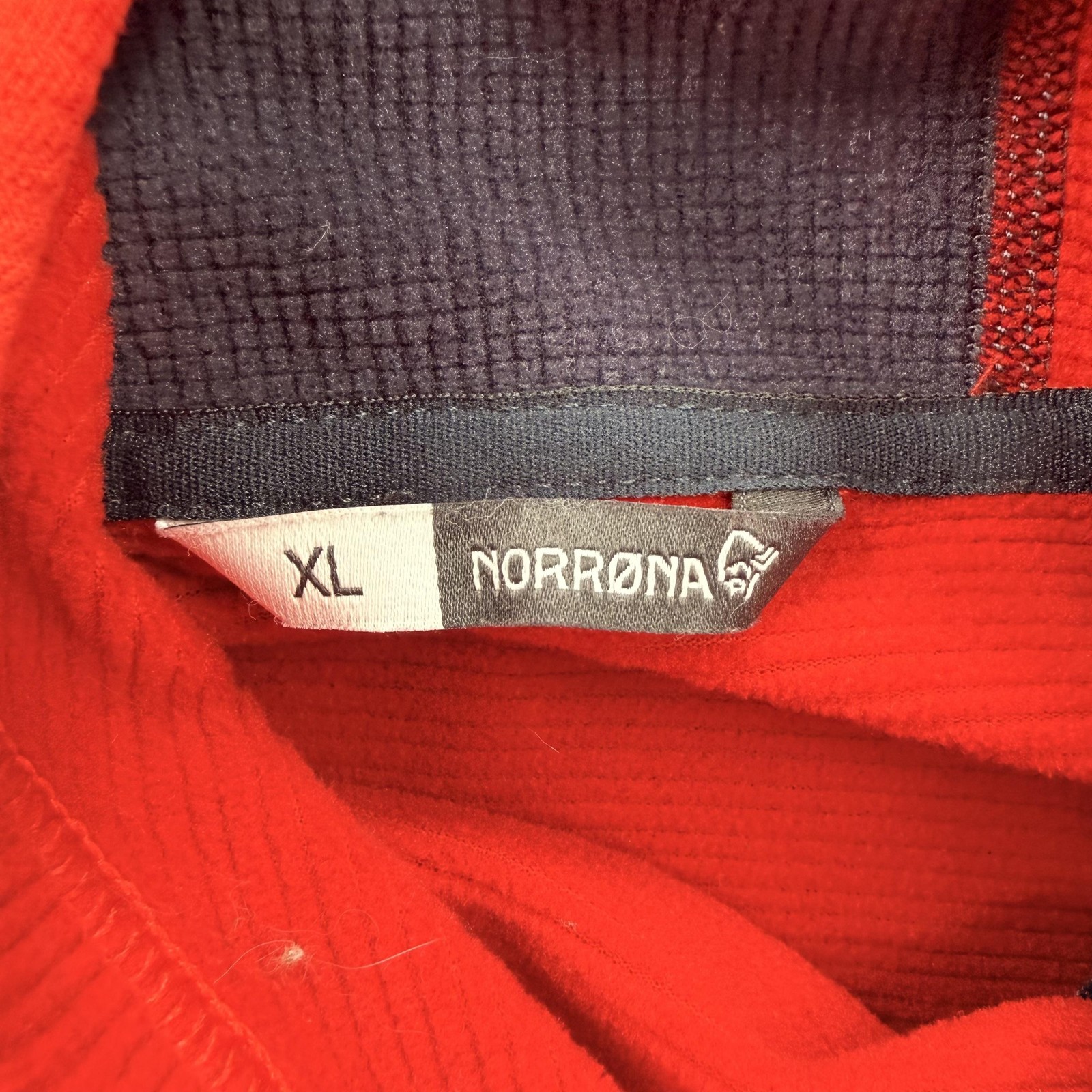 Norrona Hoodie Mens XL Gray Red Falketind Warm1 Full Zip Stretch Fleece Athletic 3