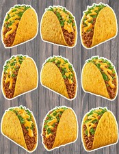 Cheesy Taco Die Cut Vinyl Stickers Scrapbooking Laptop Waterbottle
