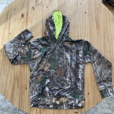 Real tree camouflage hooded sweatshirt boys youth medium hunting