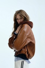 NWT Divided By H&M Brown Jacket with Fluffy C...