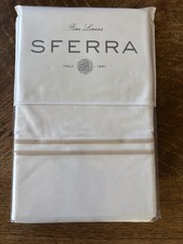 SFERRA Grande Hotel Collection Std Pillow Case 22"x33" Pair White/taupe