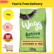 Wagg Active Goodness Complete Dry Adult Dog Food Chicken & Veg 12kg - For All 1.00 per kilo