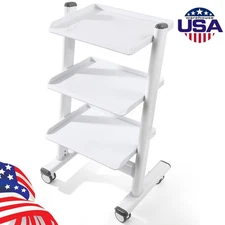 Dental Tool Cart Mobile Instrument Cart Dental Trolley Medical Cart 3-Shelf