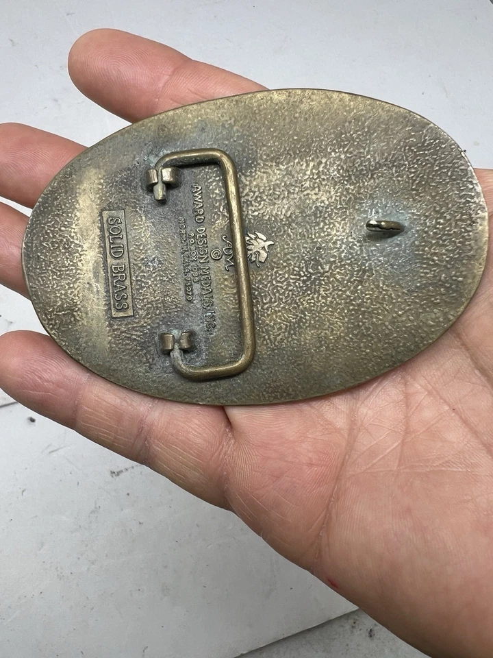 Award Design Medals Solid Brass Belt Buckle All Around Cowboy - Image 3 of 4