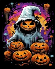 Halloween Paint by Numbers Kit for Adults- Horror Pumpkin Adult Paint by Number