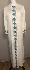 Vtg GOSSARD ARTEMIS Ivory Embroidered Robe  Nightgown Small Nylon 60s
