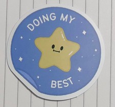 Doing My Best 2  Round Sticker - Positive Affirmation for Self Care