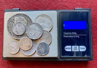 Lot monnaies Argent diverses / France Espagne / 19eme et 20eme siècle / 57g