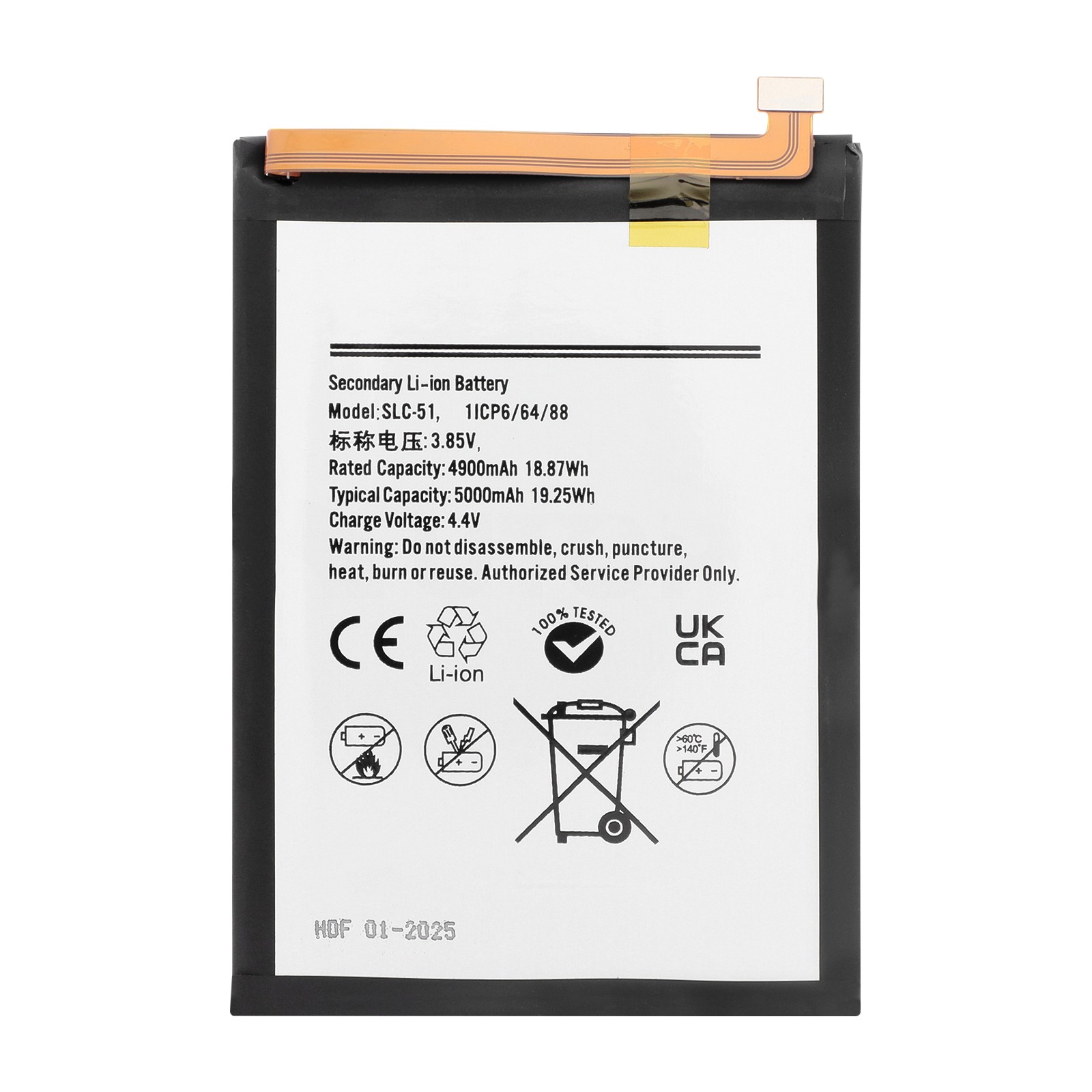 Batterie pour Galaxy A05s 5000 mAh bloc alimentation de rechange