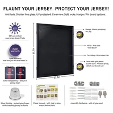 Jersey Display Frame Case Large Lockable Frames PRO UV  Football Basketball