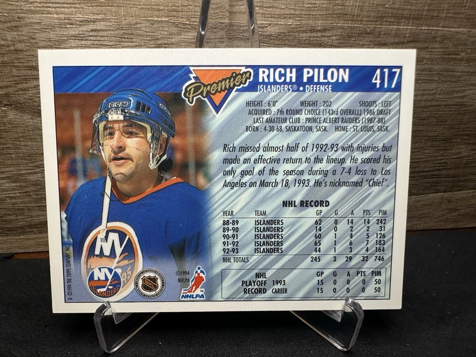 1994-95 Topps Premier - #417 Stu Barnes In-Person ON-CARD AUTO - Image 2 of 2