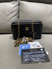 Chanel Vanity Case Adjustable Ball Chain Leather Gold Hardware [Duties Paid]