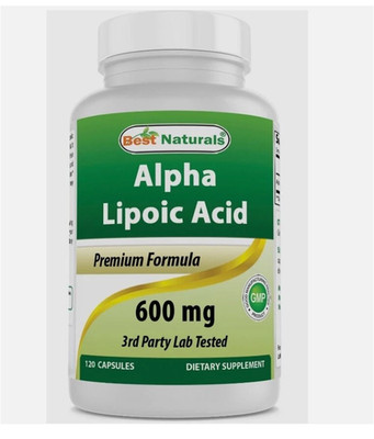 Best Naturals Alpha Lipoic Acid 600 mg 120 Count - Powerful Antioxidant