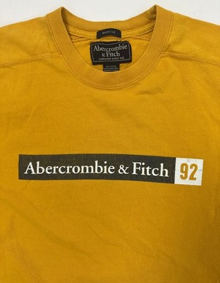 Y2K Abercrombie Fitch Shirt Men XL Muscle Graphic Yellow Cotton