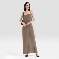 Women's Flowy Resort Maxi Slip Dress - A New Day Brown XL