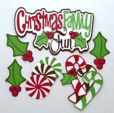 Premade Title  Pieces for Scrapbooking, Christmas Family Fun, Candy Canes, etc.