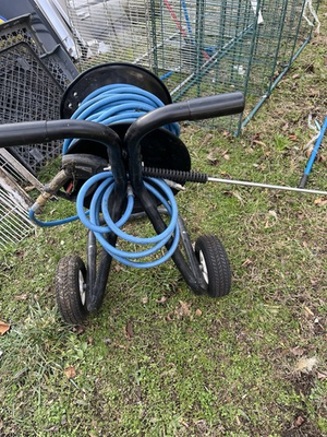 #ad #ad Cold Water Pressure Washer Wheeled Hose Reel Black amp; Blue with Spray Gun $250.00