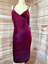 🔥 New Lulus Evening Dress Women’s Large Dark Red, Lined, Crushed Velvet