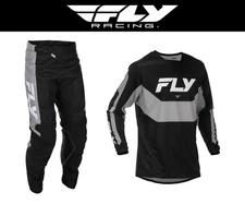 2026 MX26 Fly Racing YOUTH Kinetic Gear Set - Jersey & Pants - Black/Grey