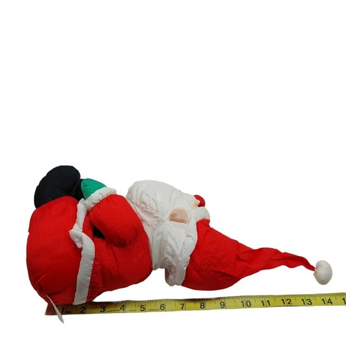 Vintage Puffy Santa Claus Christmas Plush Stuffed Toy 16 inch Nylon Squishy - Picture 7 of 8