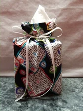 BINGO cards & balls black Cotton Fabric Handmade square Tissue Box Cover