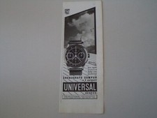 advertising Pubblicità 1940 OROLOGIO CRONOGRAFO UNIVERSAL GENEVE COMPUR