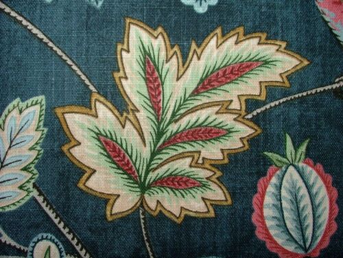 Rebozuelos Azul Marino Ornamentado Pájaro Cortina de Algodón Floral Tela - Imagen 11 de 24