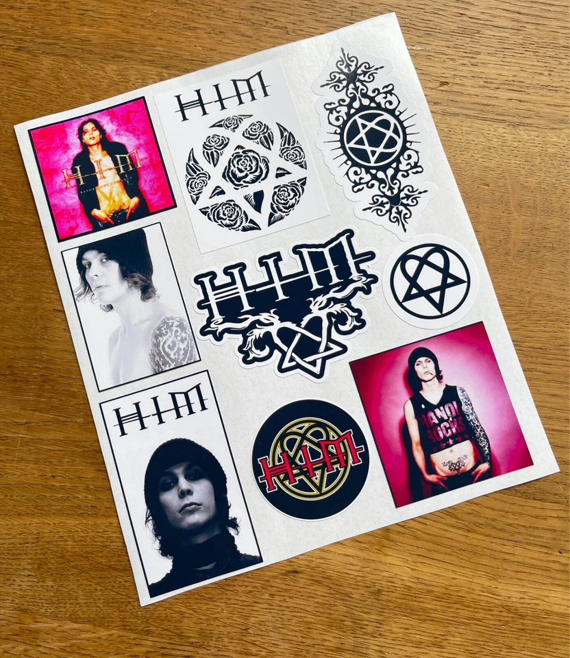 HIM Ville Valo Stickers Vinyl Decals, Ideal for journals, notebooks & laptops - Image 2 of 4