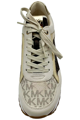Michael Kors Women's Maddy Two-Tone Logo Trainer Vanilla/Brown | eBay