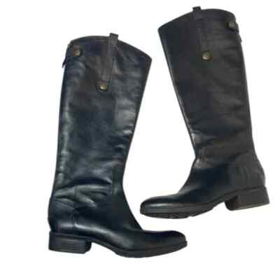 Sam Edelman Penny Leather Riding Boots Women's Black Knee