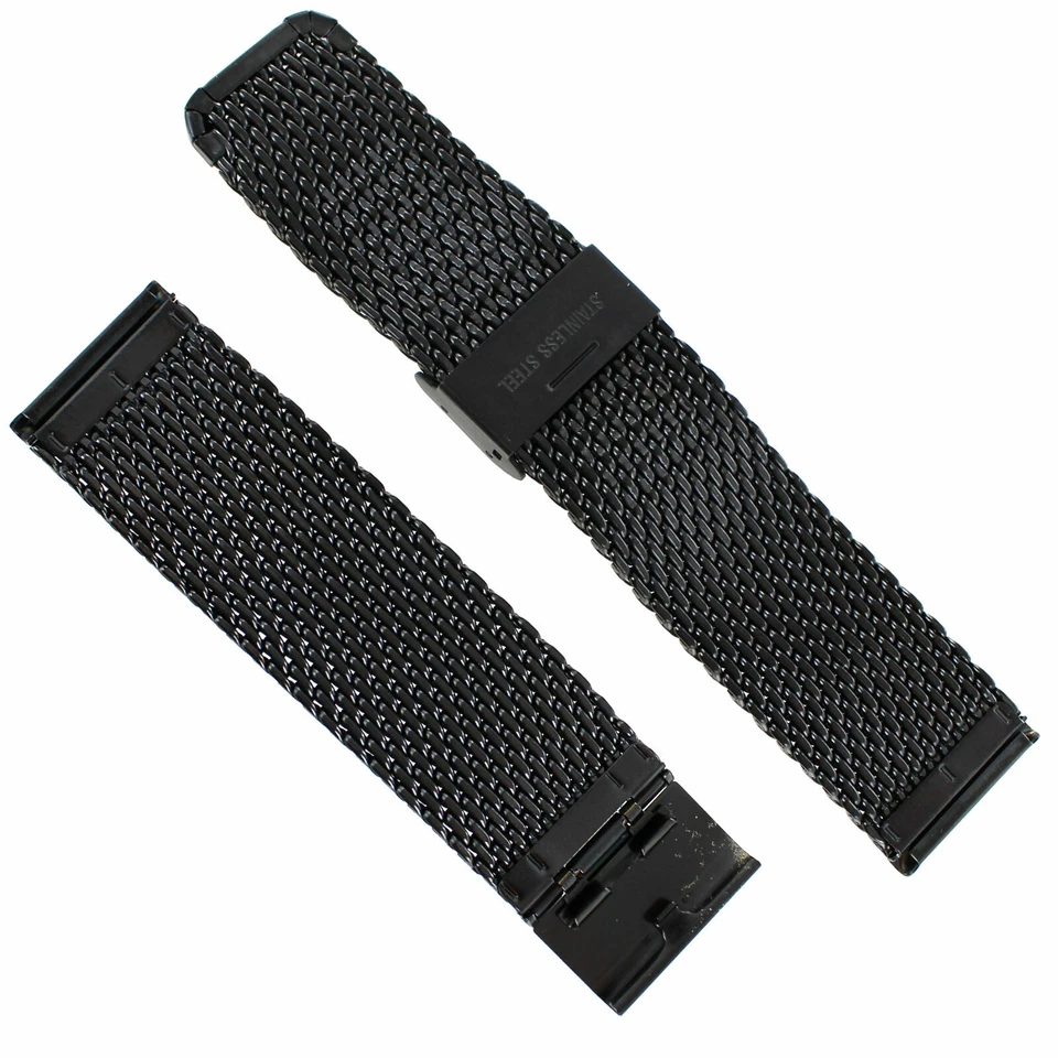 22 mm deBeer PVD negro mate grueso malla pesada con correa de reloj ME815 Foto 4 de 4