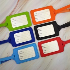 Luggage Bag School Travel Suitcase Address Tag Tags Label PU Synthetic Leather