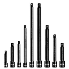 9 Pieces Impact Extension Bar Set,1/4", 3/8" and 1/2" Drive Socket Extension