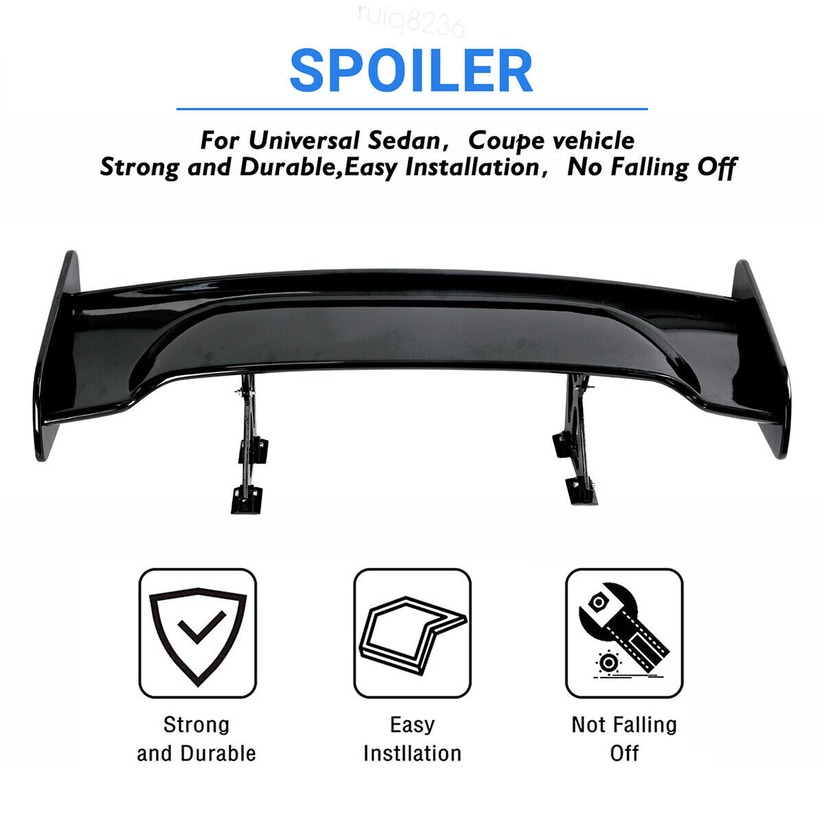 For Acura NSX Coupe 46"Car GT Style Trunk Rear Spoiler Wing Gloss Black Upper