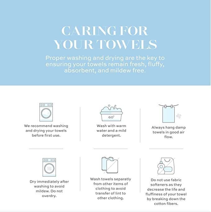 Towel Set - White Soft Cotton 2/Bath 2/Hand 4/Wash - 8 Piece Hotel Luxury