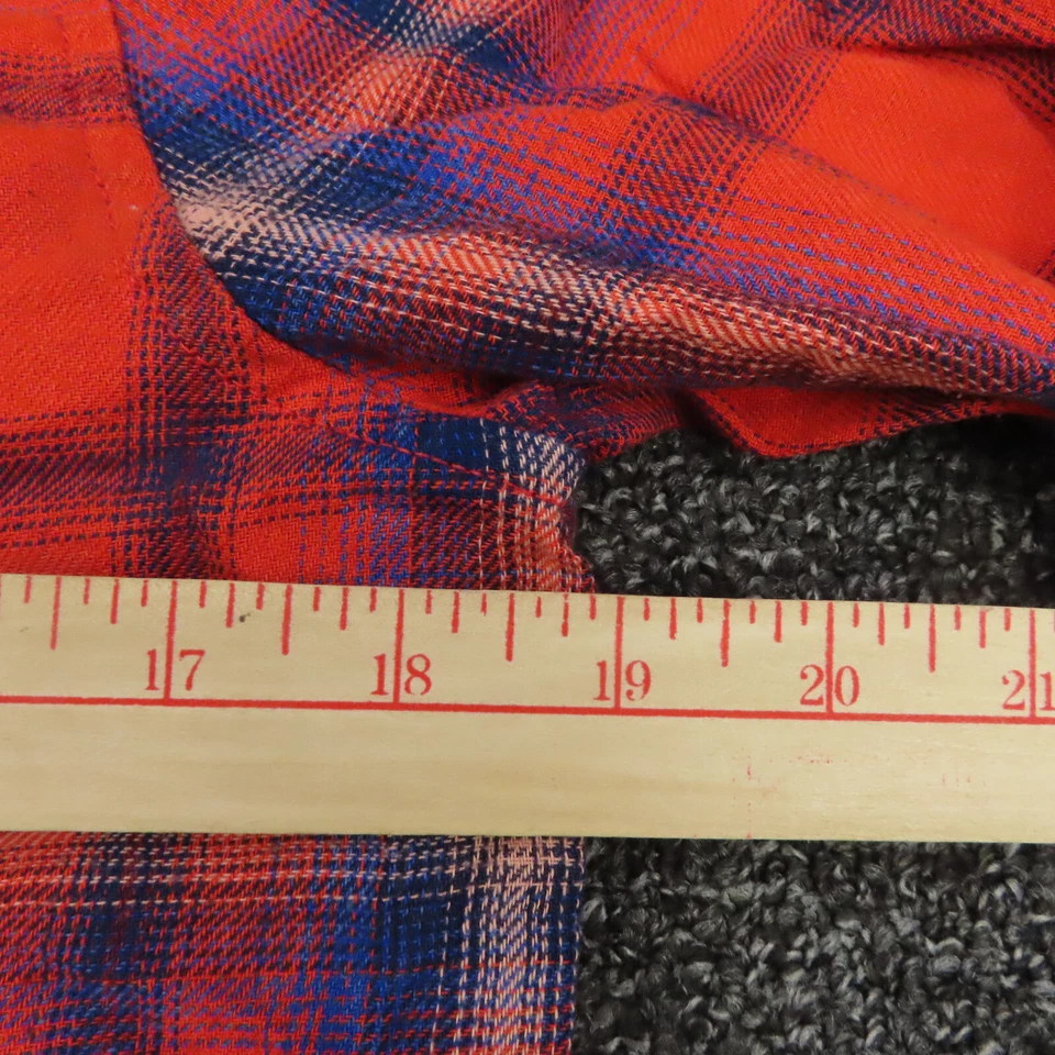 Рубашка женская Mossimo Supply Co маленькая красная и синяя клетчатая на пуговицах для парня - Изображение 3 из 4