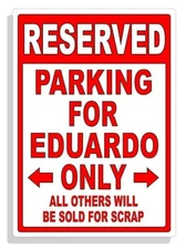Personalized Parking Sign Wall Decal Metal Sign No Parking Customized EDUARDO