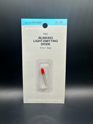 Radio Shack Red Blinking LED Diode 276-036C 5VDC 5mm  Archer Tandy  NEW NOS 