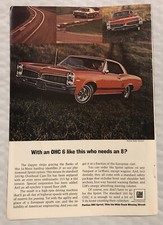 1967 Pontiac Ohc Sprint Original Print Ad Full Page - Who Needs An 8 Vintage