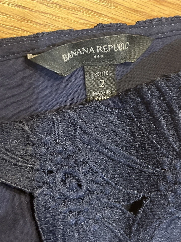 Vestido Floral Banana Republic Azul Marino Talla 2P 2017 Foto 4 de 4