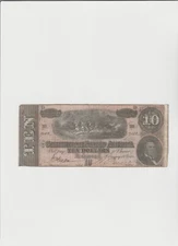 1864 confederate 10 dollar bill  (Richmond)