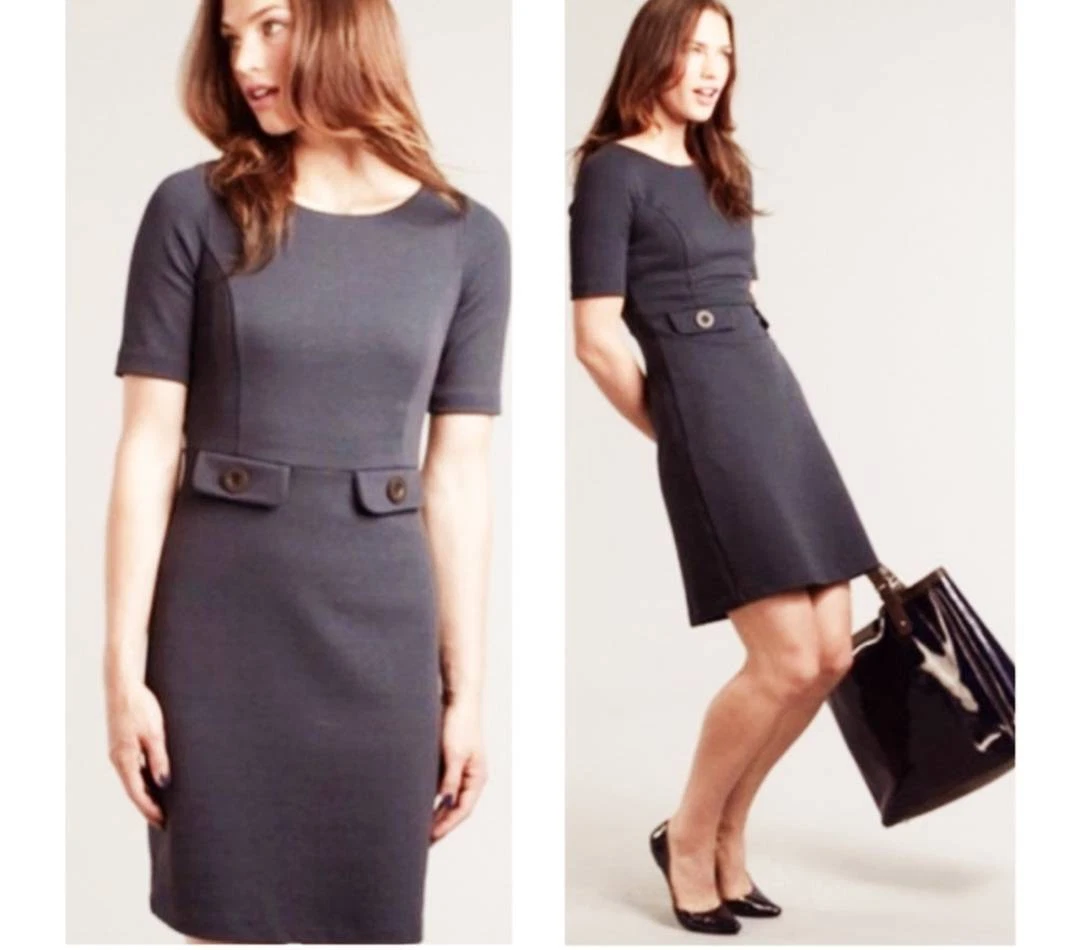 Boden Audrey black Sheath Dress sz 4 long eBay
