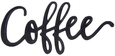 Coffee Word Art Sign Kitchen Home Decor Wall Hanging Cursive Script Typography