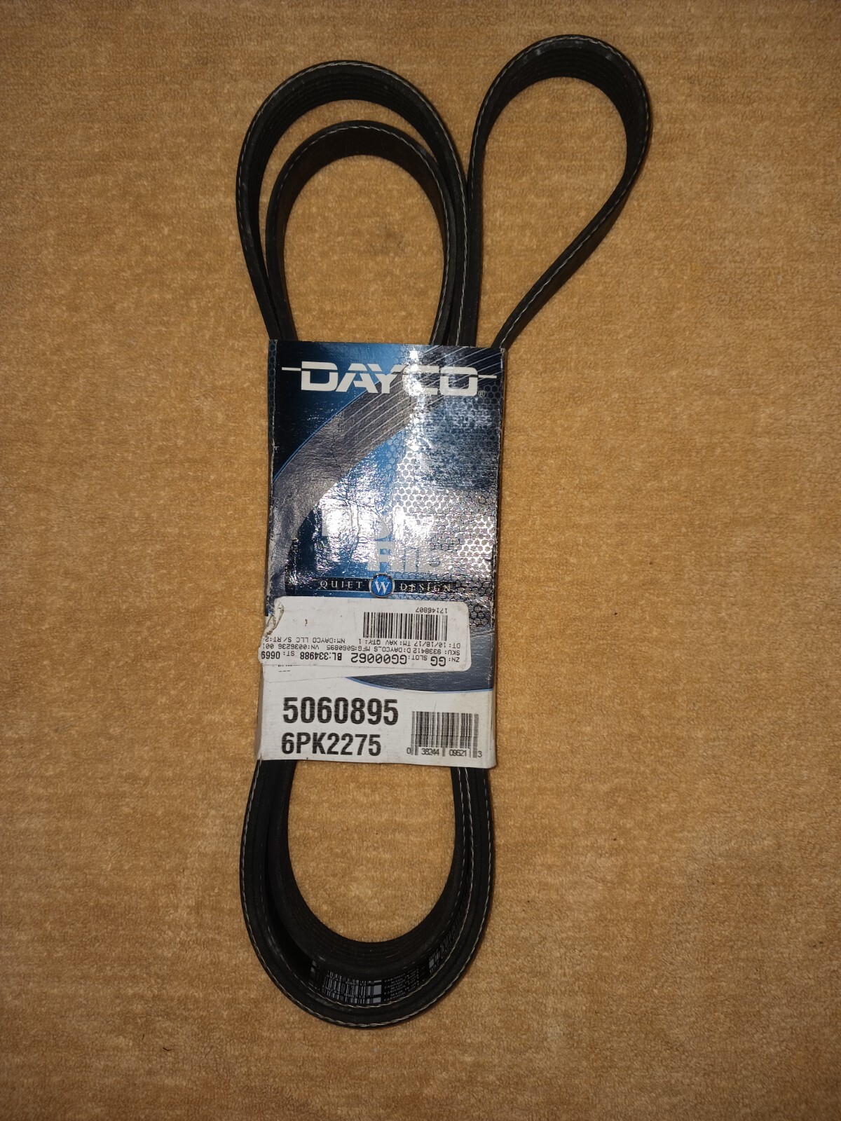 Dayco Poly Rib Serpentine Belt 5060895 6PK2275 Made in USA 38244096213