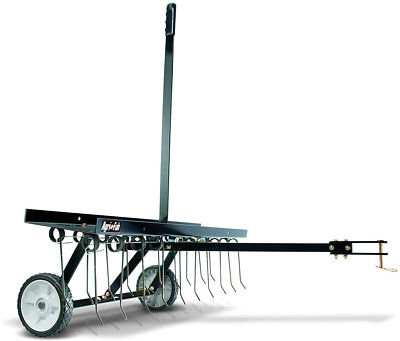 Tin Tow Dethatcher Behind Riding Mower Tractor Attachment Rake 40in Outdoor Lawn
