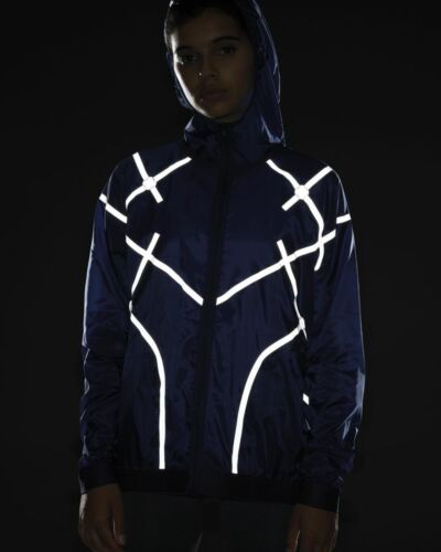 Nike City Fertig Damen mit Kapuze Reflec Run Jacke Leicht Wasserabweisend Sz S - Bild 1 von 12
