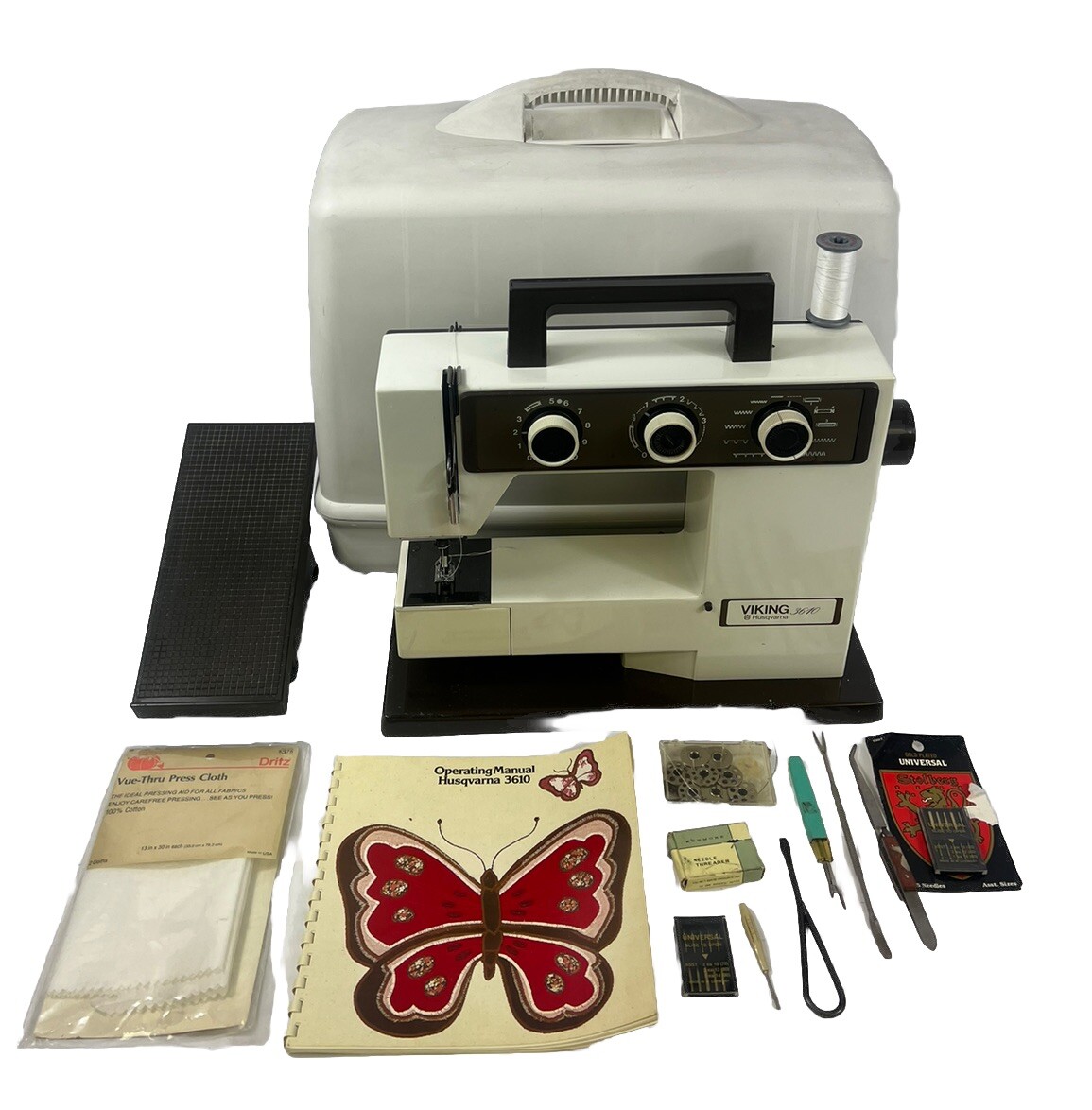 Vintage Husqvarna Viking 3610 Sewing Machine With Case And